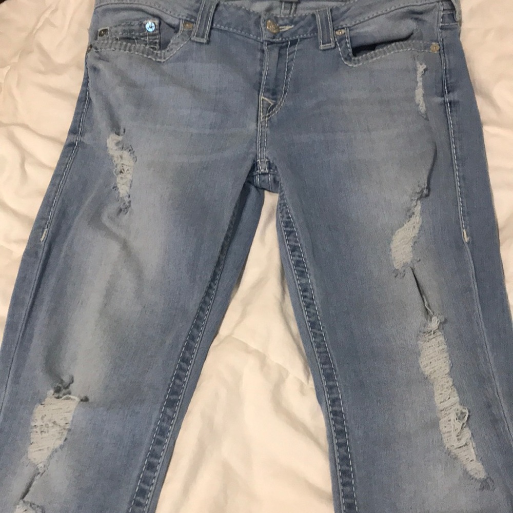 34 True Religion jeans light blue